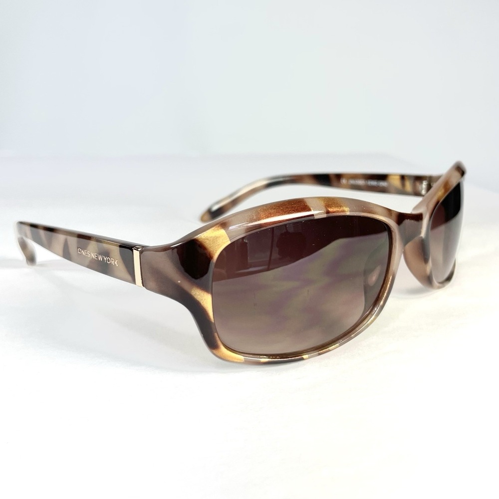 Jones New York Brown Tortoiseshell Gradient Sunglasses Gold Accent 55-16-120